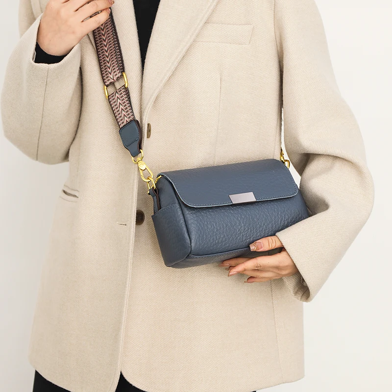 Нова дамска чанта-тоут от 100% естествена кожа, с висококачествена дизайнерска чанта от телешка кожа, модерен чанта през рамо дамски чанти-месинджър Изображение 3