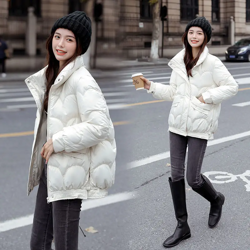 Нова зимна naka облекло 2021 г. с памучна подплата, дамски корейската версия на чужд стил, свободна и универсална модерно яке с памучна подплата Изображение 1