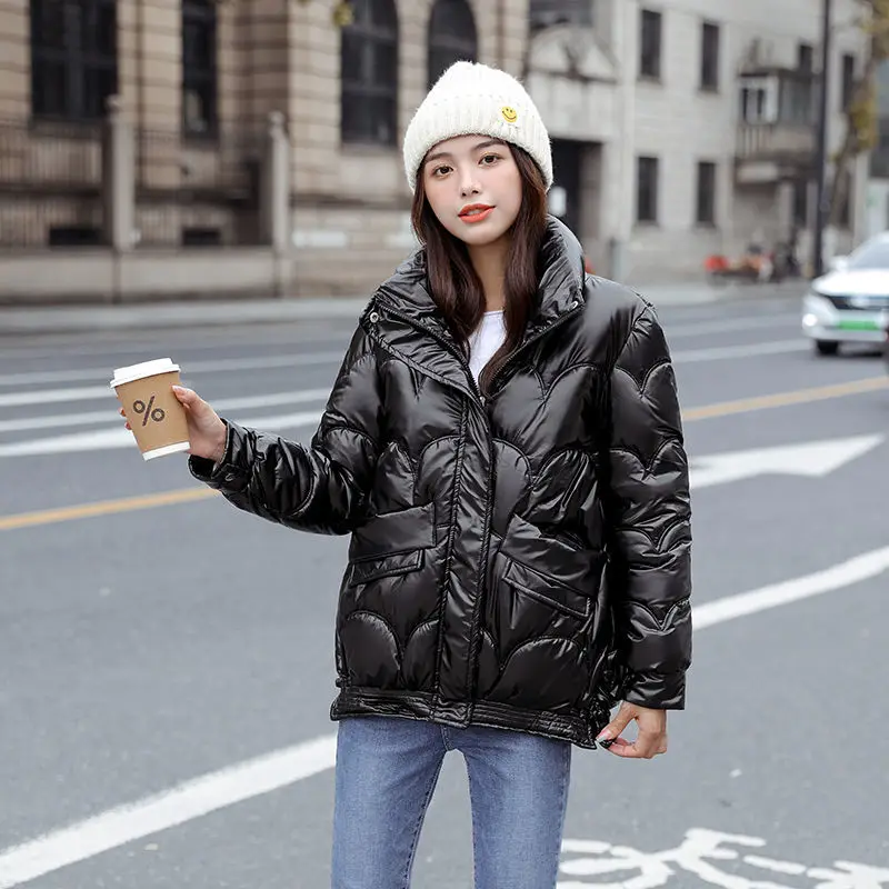 Нова зимна naka облекло 2021 г. с памучна подплата, дамски корейската версия на чужд стил, свободна и универсална модерно яке с памучна подплата Изображение 2