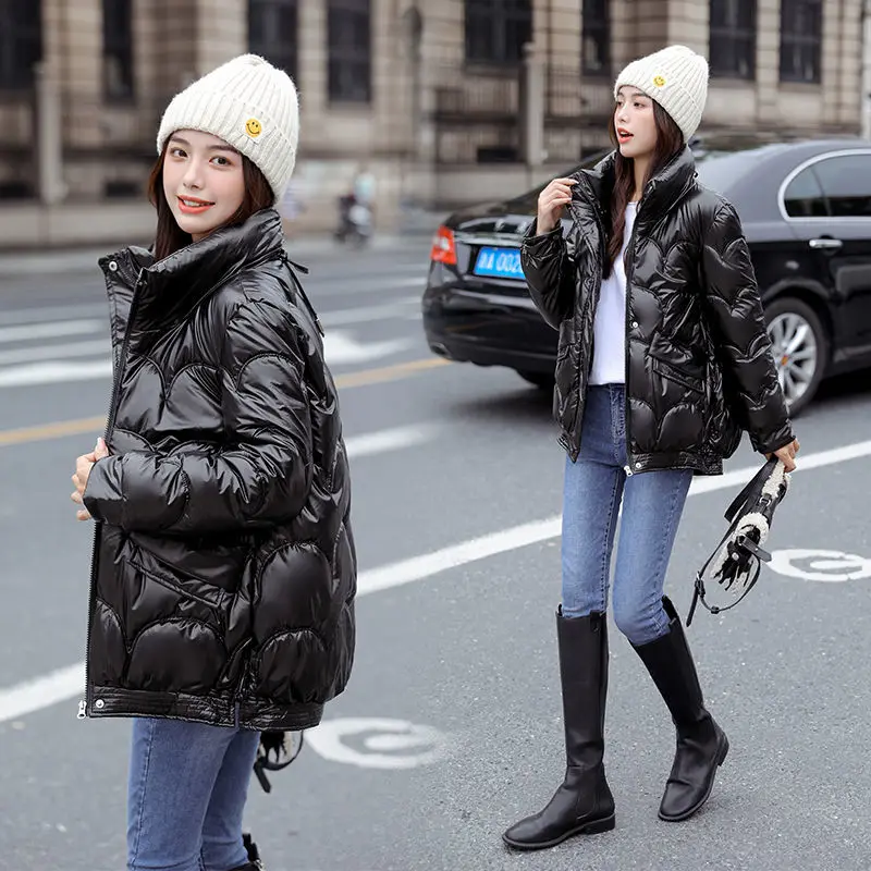Нова зимна naka облекло 2021 г. с памучна подплата, дамски корейската версия на чужд стил, свободна и универсална модерно яке с памучна подплата Изображение 3