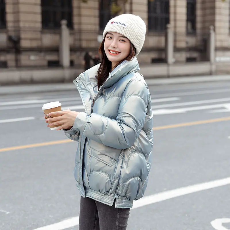 Нова зимна naka облекло 2021 г. с памучна подплата, дамски корейската версия на чужд стил, свободна и универсална модерно яке с памучна подплата Изображение 4