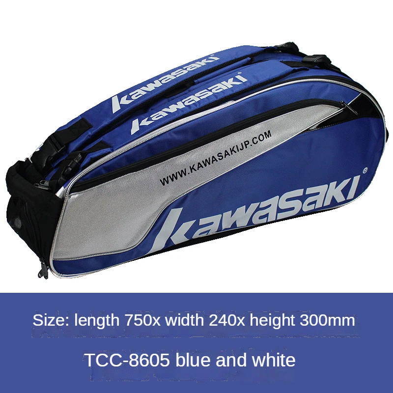 Нова спортна чанта Kawasaki sportaccessories за мъже и жени, чанта за ракети за бадминтон, чанта за тенис ракети, спортна раница, спортен сак за 6 ракети Изображение 2
