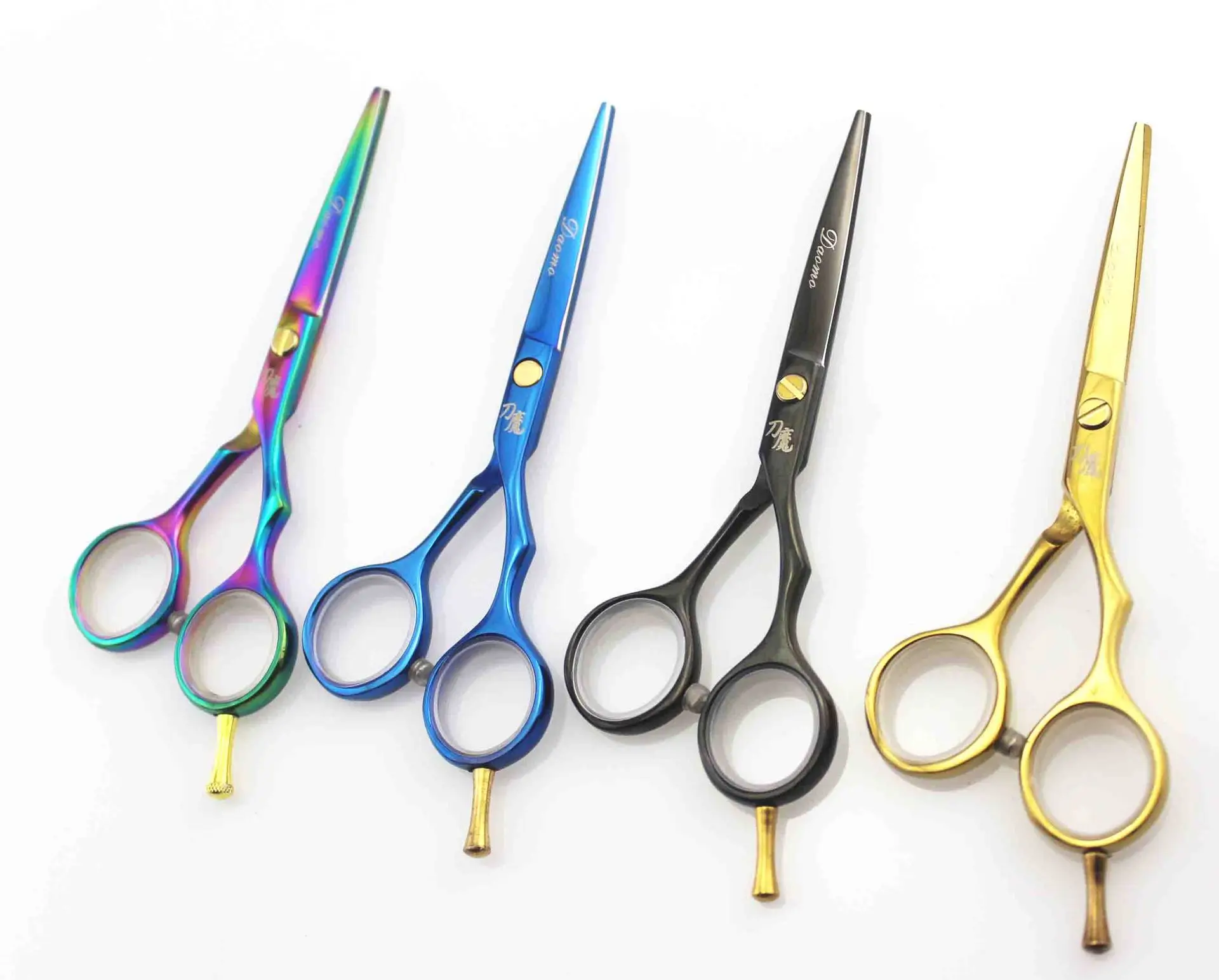 нови горещи фризьорски ножици за коса с високо качество 440C 5,5 инча професионални фризьорски ножици за коса на тънки ножица за подстригване на коса 4 цвята Изображение 1