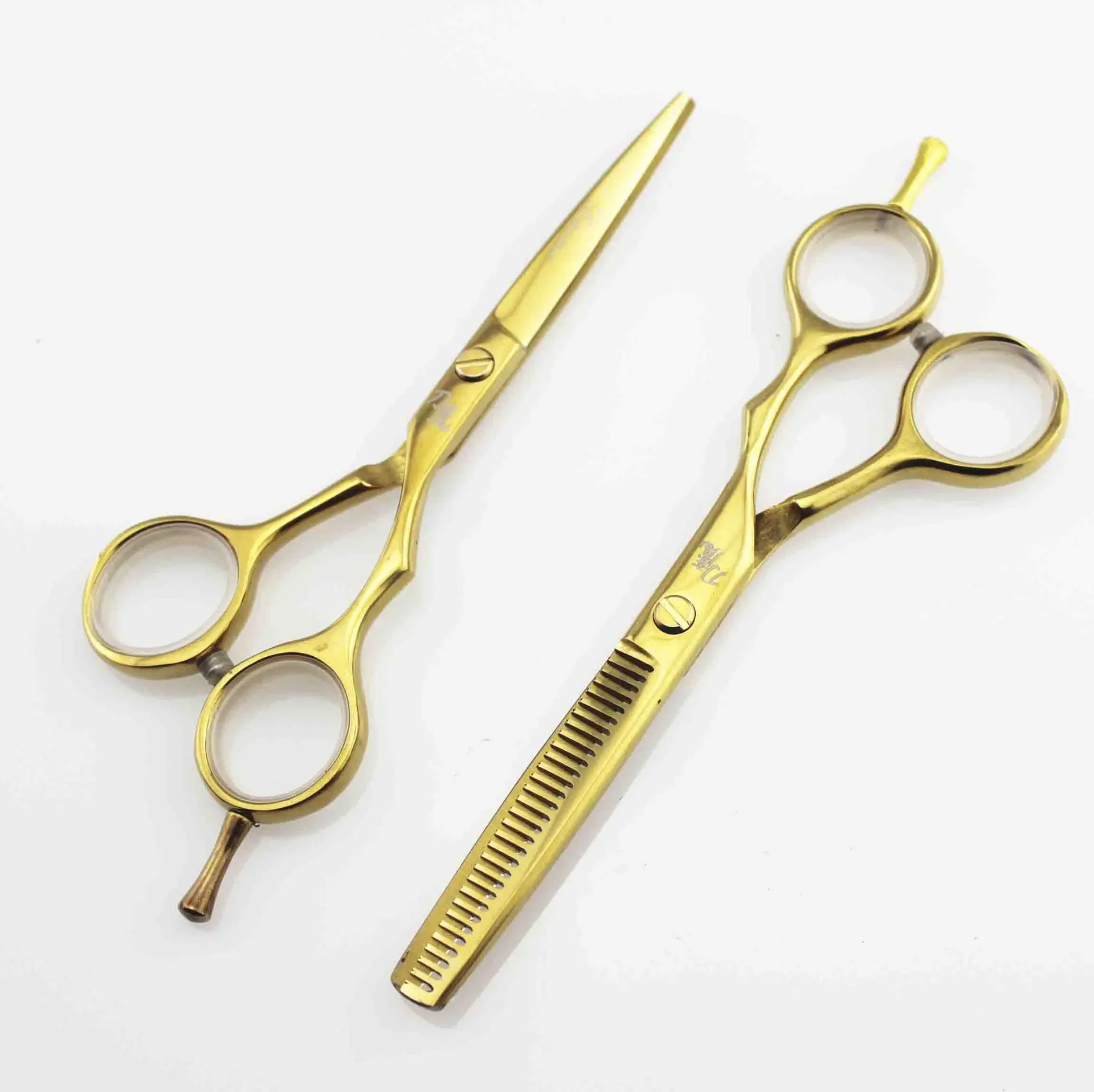 нови горещи фризьорски ножици за коса с високо качество 440C 5,5 инча професионални фризьорски ножици за коса на тънки ножица за подстригване на коса 4 цвята Изображение 5