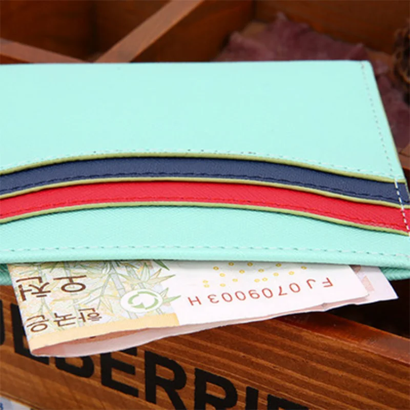 Нови корейски портфейли с нулев сертификат, чанти и калъфи за карти за обществен транспорт, щипки за пари, жена скоба за банкноти, вълнообразни модел ярки цветове Изображение 4