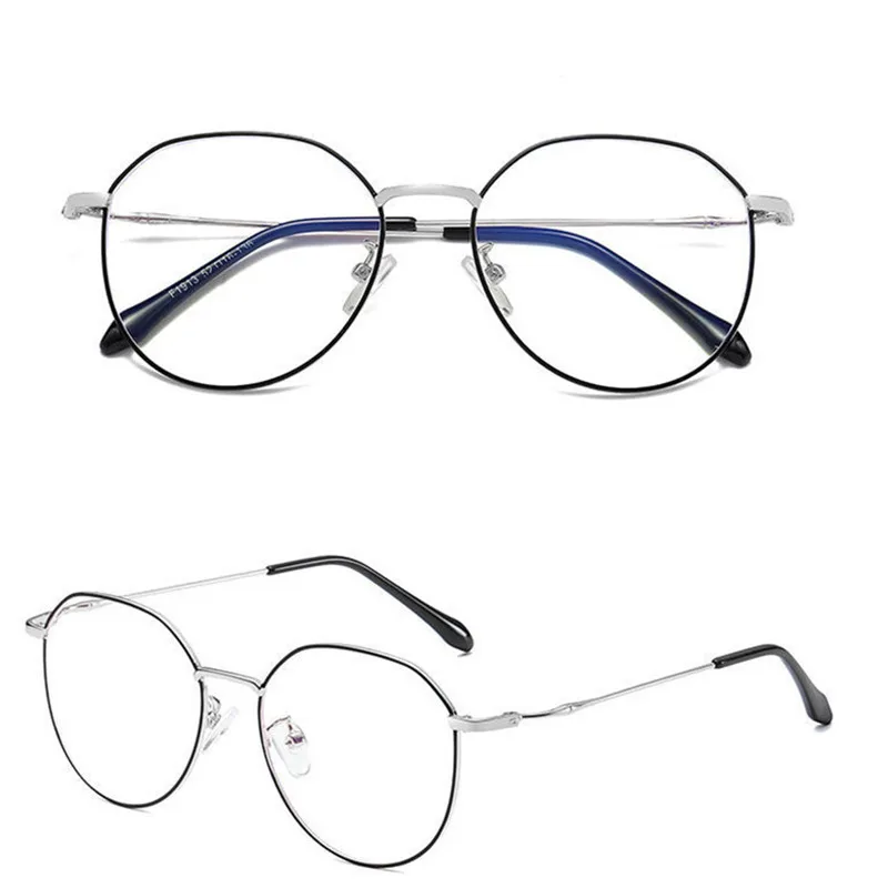 Нови метални кръгли очила с защита от синя светлина 5 бр., женски мъжки класически квадратни рамки за очила, прозрачни компютърни очила Изображение 1