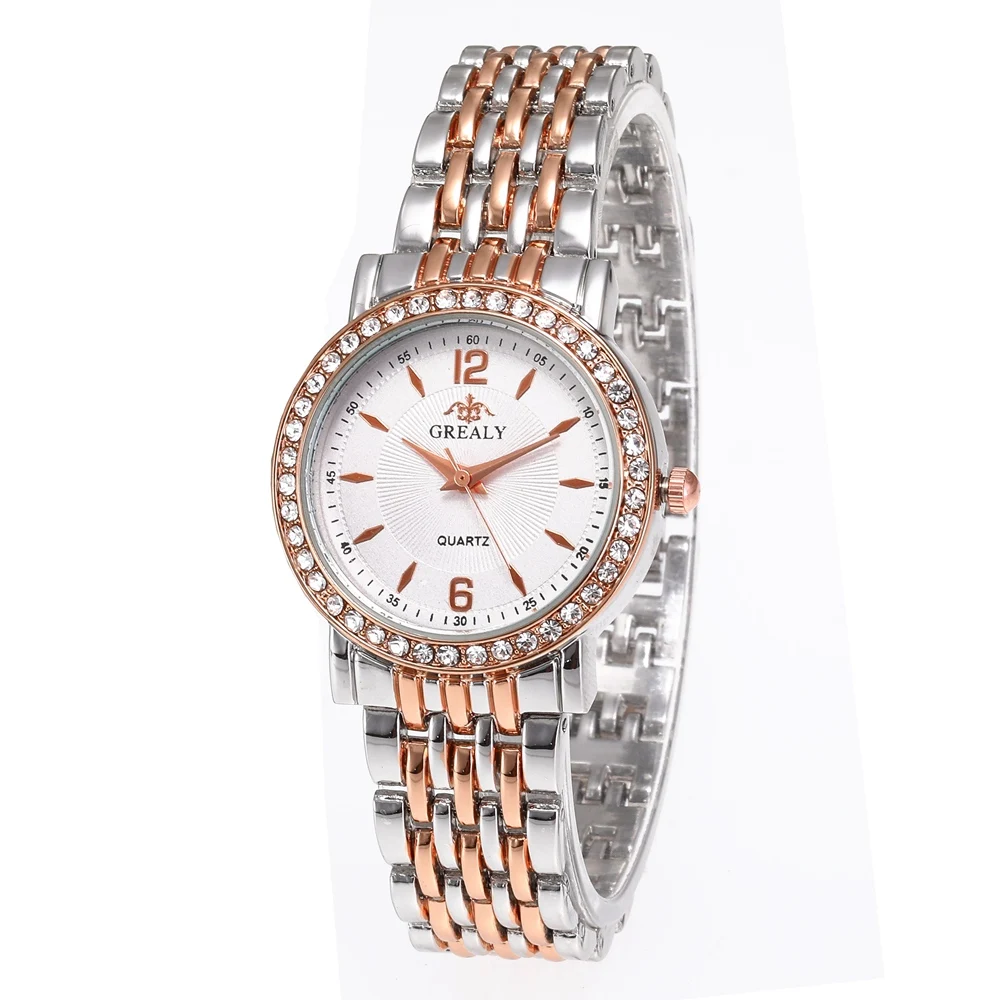 Нови модни дамски часовници, ежедневни мъжки ръчен часовник с кристали, дамски кварцов часовник от неръждаема стомана Relogio Feminino дамски часовници Изображение 3