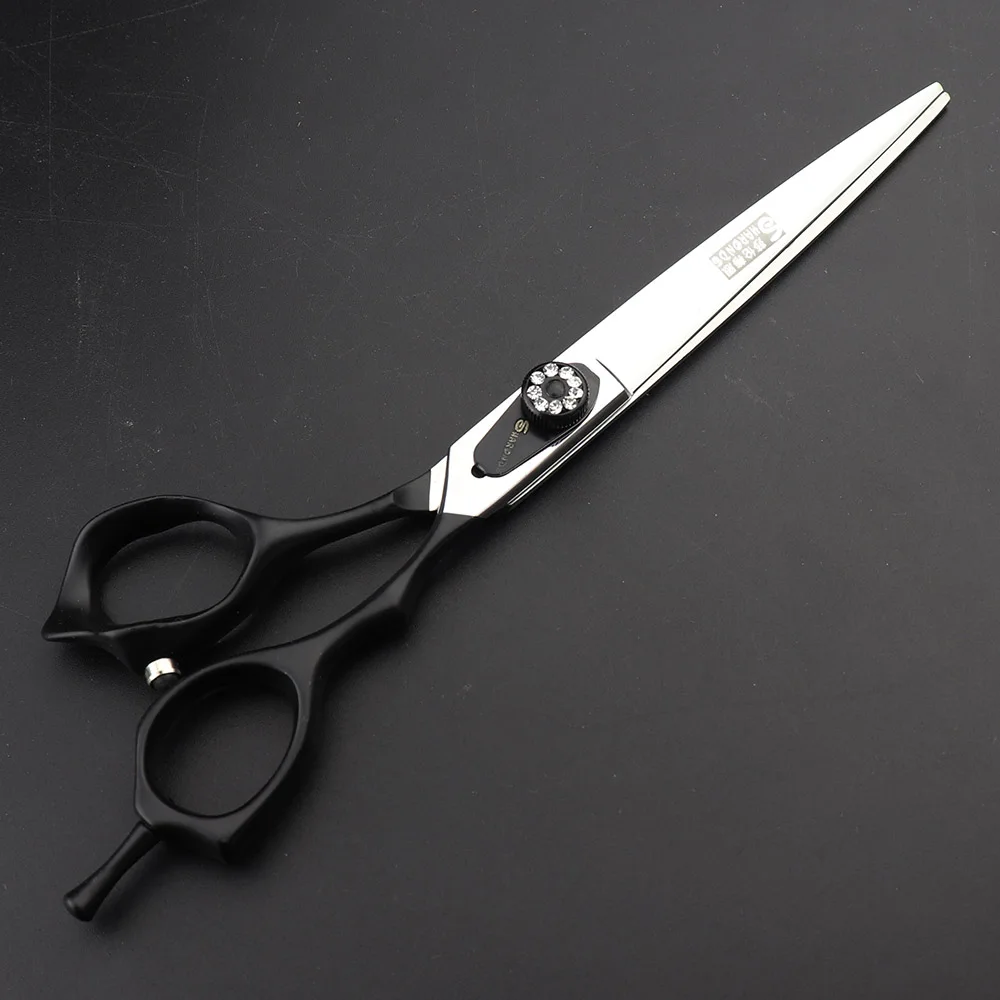 Ножици черни 7-инчов японски костюм за грижа за домашни любимци инструменти за подстригване филировочные ножици, ножици за огъване нескользящие износоустойчивост Изображение 0