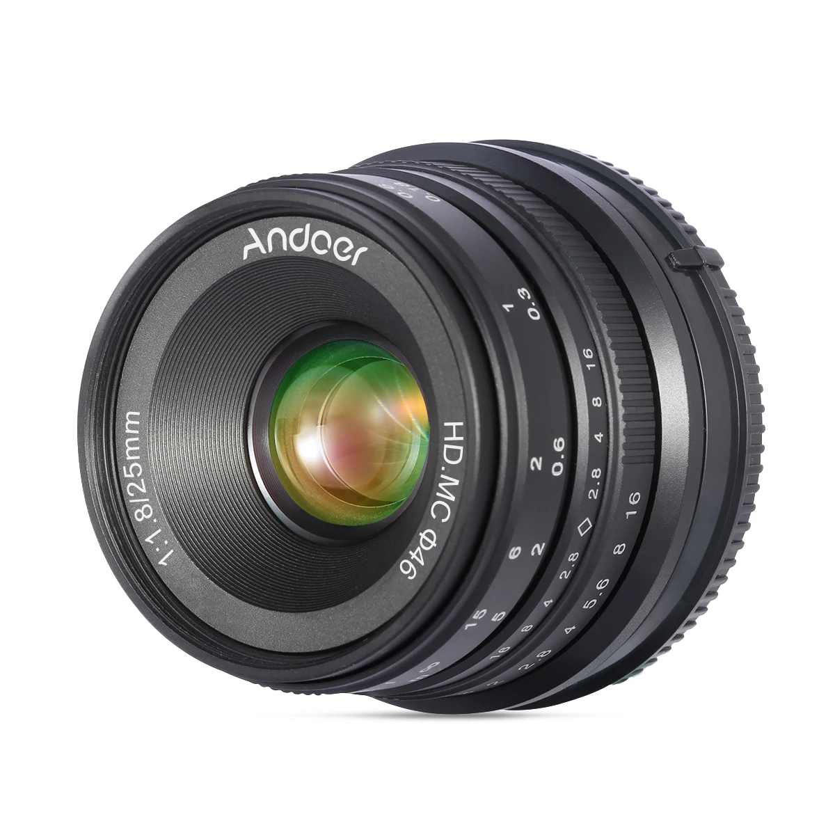 Обектива на камерата Andoer 25 мм F1.8 APS-C MF с Голяма бленда, Широкоъгълен за беззеркальных фотоапарати на Sony E-Mount A7III/A9/NEX 3 3N/NEX 5 5T Изображение 0