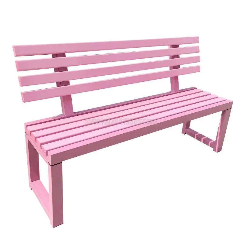 Обичай кибер-Празничен Розово парков стол с облегалка, Градинска пейка за отдих, в търговския център, Стол от масивно дърво, Желязо художествена пейка в двора Изображение 0