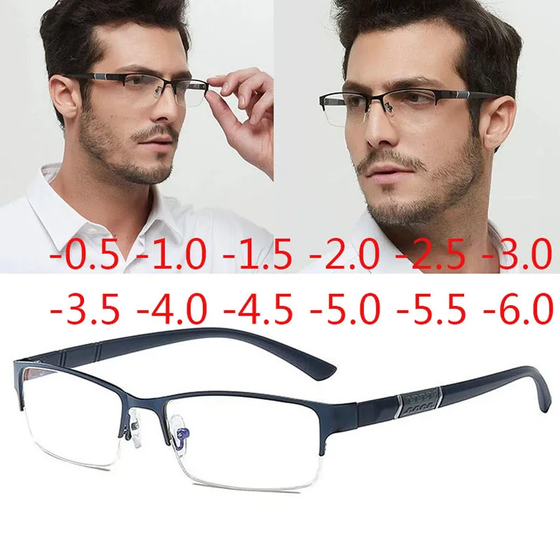 Очила за късогледство в полуметаллической рамки очила унисекс, късогледство 0 -0.5 -1 -1.5 -2 -2.5 -3 -4 -5 -6 Готови изделия, очила с размера градуса Изображение 0