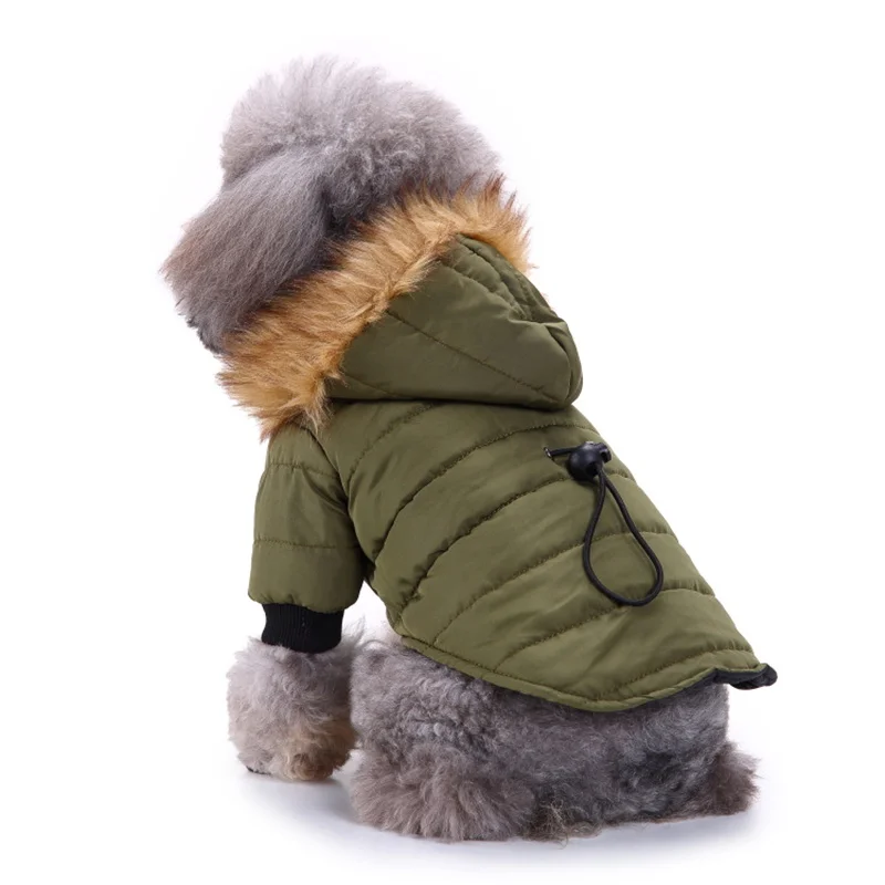 Палто за домашни кучета Топли зимни дрехи за малки кучета Качулки Яке за малки кученца палто, костюм за домашни любимци Изображение 0