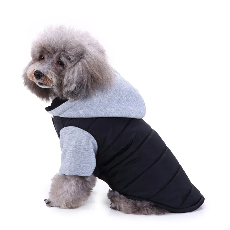 Палто за домашни кучета Топли зимни дрехи за малки кучета Качулки Яке за малки кученца палто, костюм за домашни любимци Изображение 1