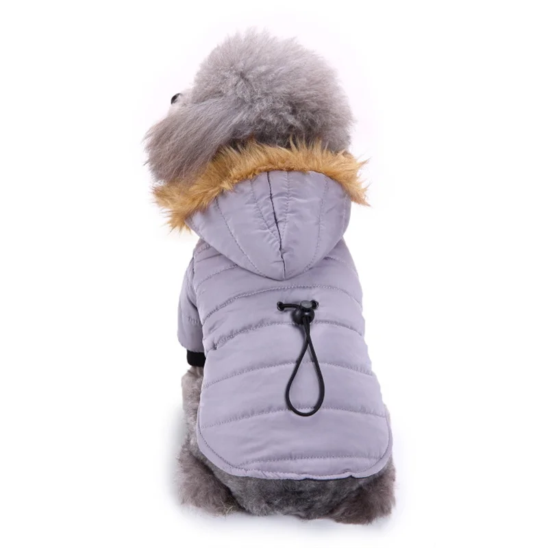 Палто за домашни кучета Топли зимни дрехи за малки кучета Качулки Яке за малки кученца палто, костюм за домашни любимци Изображение 5