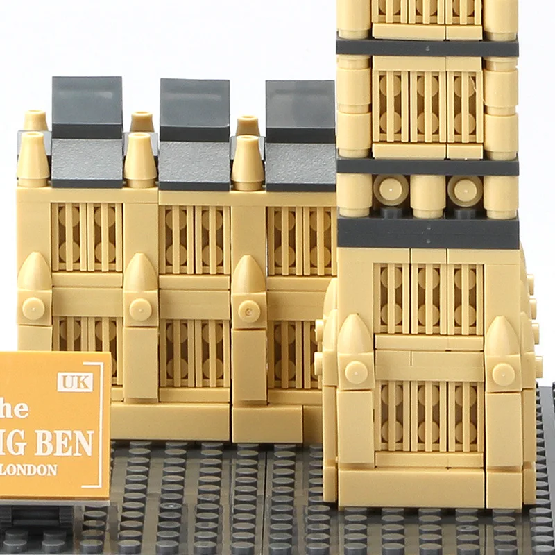 Парижката кула Биг Бен на Елизабет Тухли Град Отлични строителни блокове на детски играчки, детски подаръци модел 891 бр. Изображение 1
