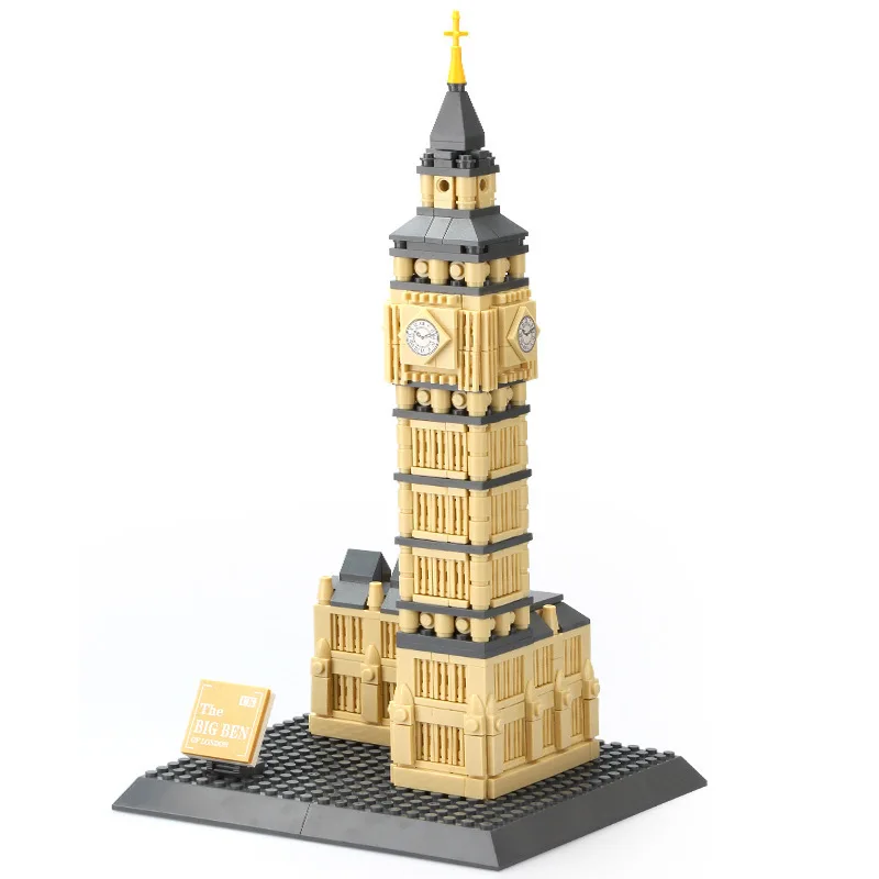 Парижката кула Биг Бен на Елизабет Тухли Град Отлични строителни блокове на детски играчки, детски подаръци модел 891 бр. Изображение 3