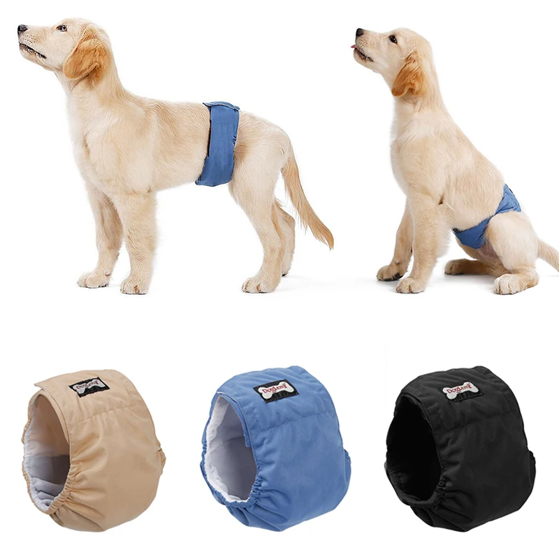 Пелена за домашен любимец мъжко Хигиенни физиологични Панталони за малка Голямо куче Многократна употреба плюшени Панталони Golden Dog бельо Гащи Изображение 0