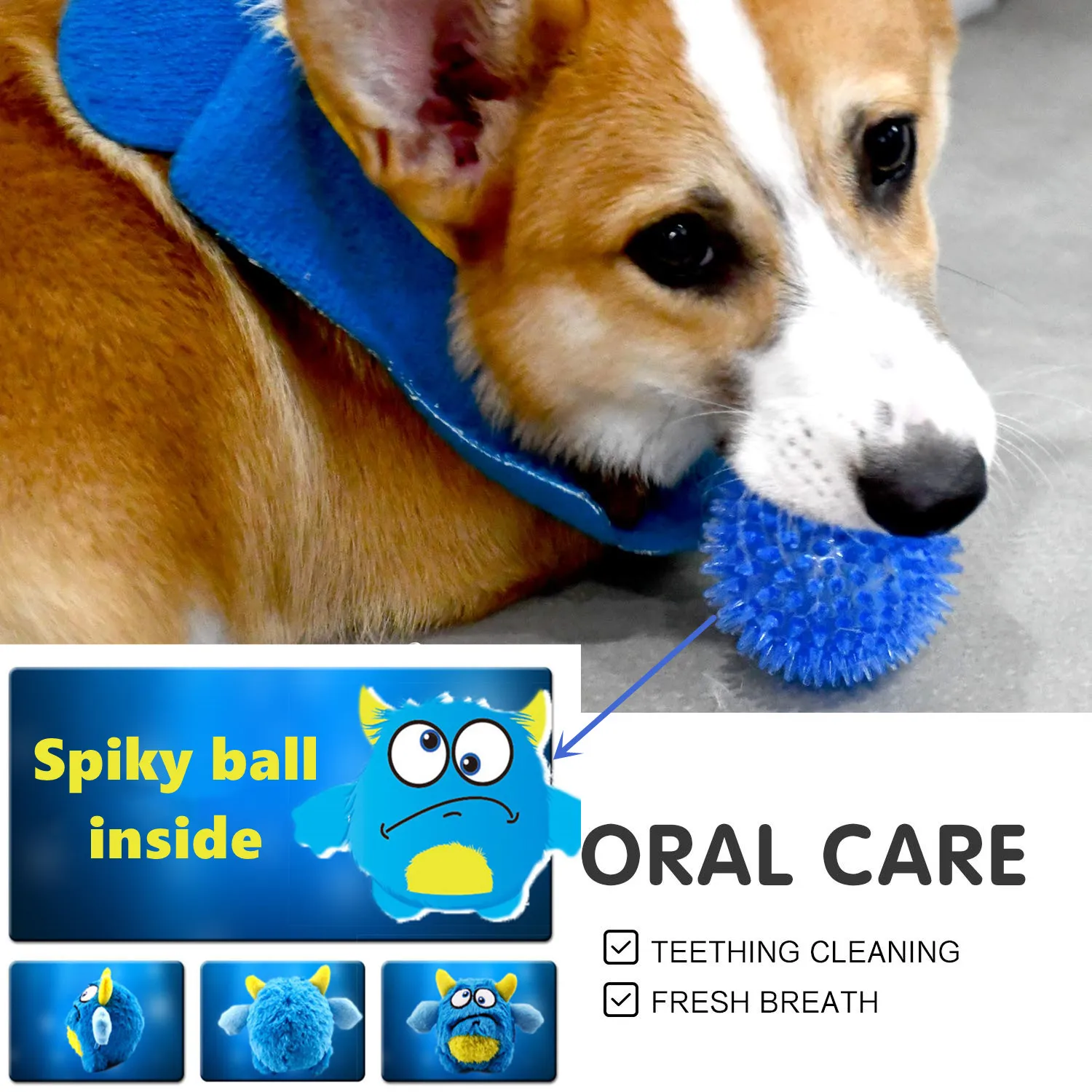 Пищалка, интерактивни играчки за кучета, топки за игра с малки кучета, които са устойчиви на укусам, играчка за дъвчене топки за по-големи кучета, аксесоари за дресура, пъзели Изображение 2