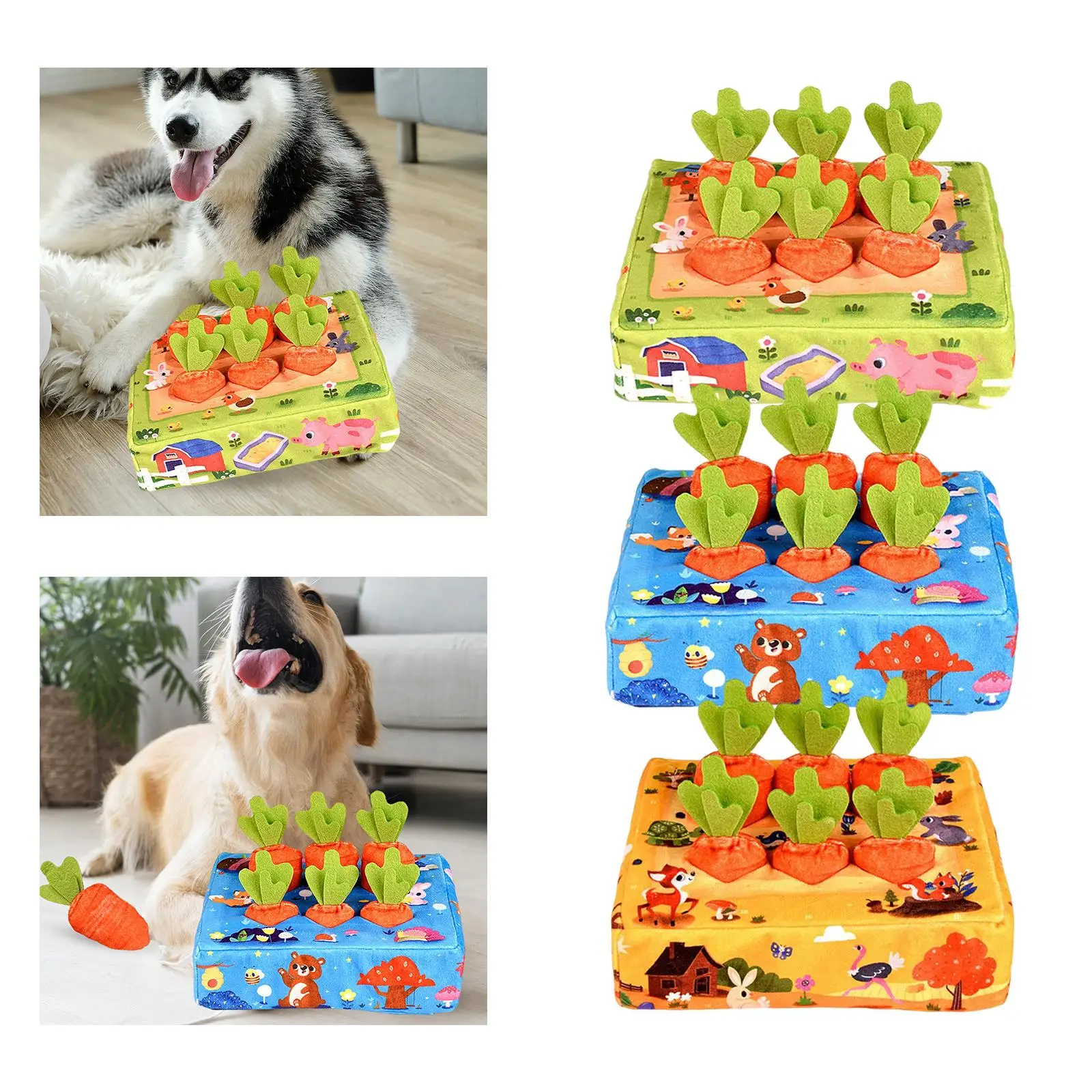 Плюшен играчка-морков за кучета, Тренирующая Инстинкт за получаване на храна, Интерактивни домашни любимци, за кучета, Котки, Устойчиви на укусам, Играчка за малки кученца Изображение 5