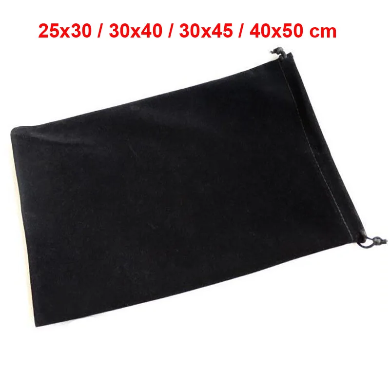 По-големи Размери 25x30, 30х40, 30x45, 40x50 см, Голяма Черна Чанта от Кадифе съвсем малък За Коледа, Подарък за Опаковане на Пакети В търговията на Дребно Изображение 0