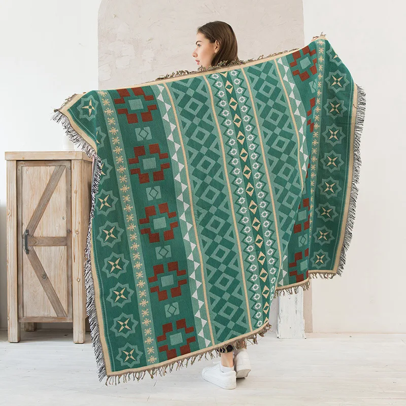 Покривки за легла, покривки за къмпинг, завесата в етнически стил, геометрични индийски ретро-гоблени, калъф за дивана Изображение 2
