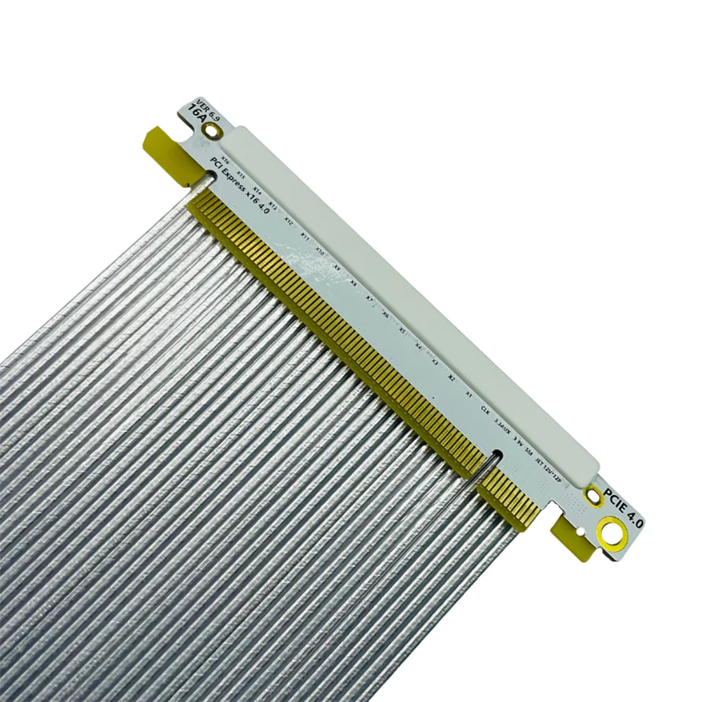 Посеребренный удължител високоскоростен графична видео карта PCIE 4.0 X16 с двоен обратен стояком за корпуса на mini-ITX PC A4 Изображение 1