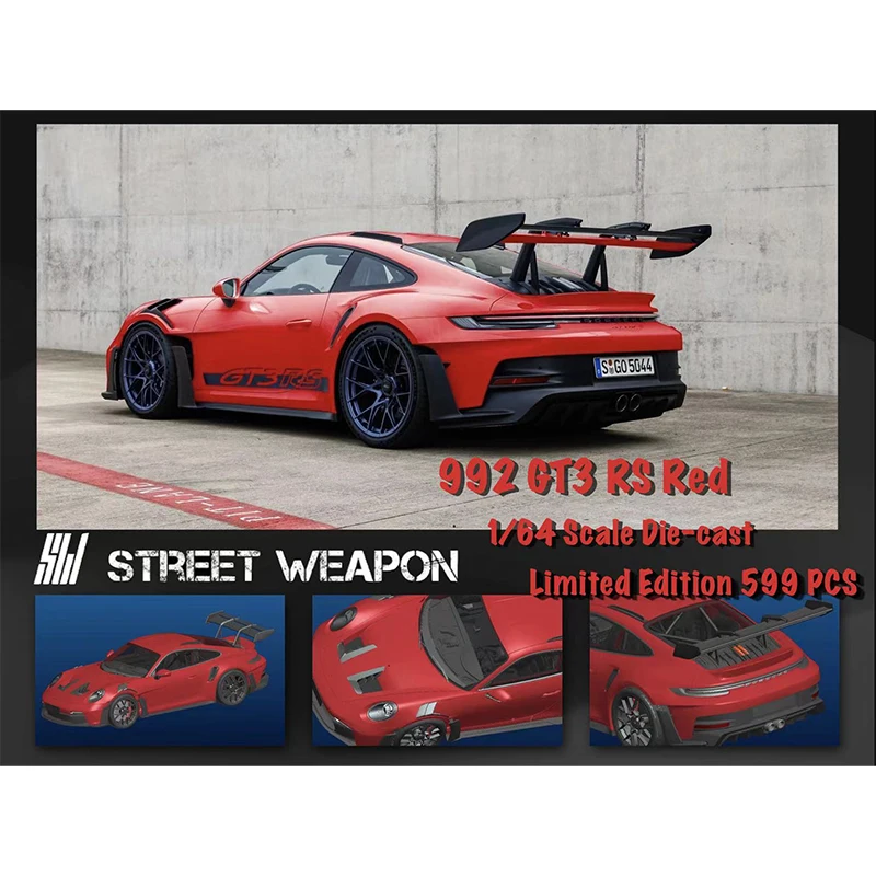 Предпродажа SW 1:64 911 992 GT3 RS, формовани под натиска на Диорама, колекция от модели автомобили, миниатюрни играчки Carros, улично Оръжие Изображение 3