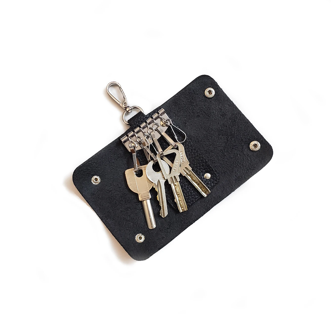 Преносим ПУ ключодържател-държач за мъже и жени, органайзер за ключове, самостоятелна кола в чантата си за ключовете, икономка, калъф за ключове, мини чанта за съхранение на ключове унисекс Изображение 0