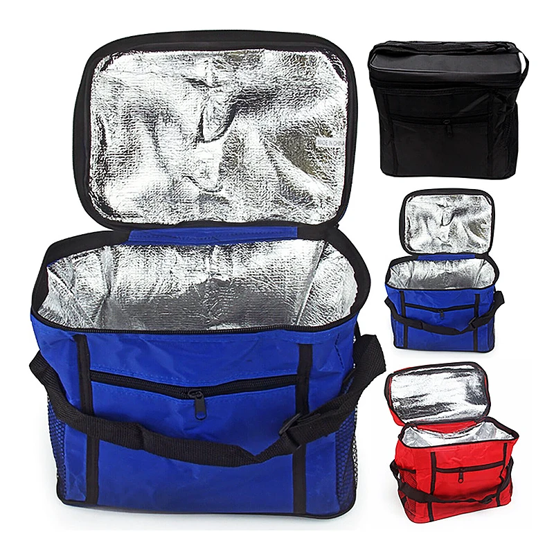 Преносима чанта-хладилник за обяд, сгъваема изолационен пакет с лед за пикник, термосумка за хранене, изолирани чанти с напитки, чанта за доставка на храна Изображение 0