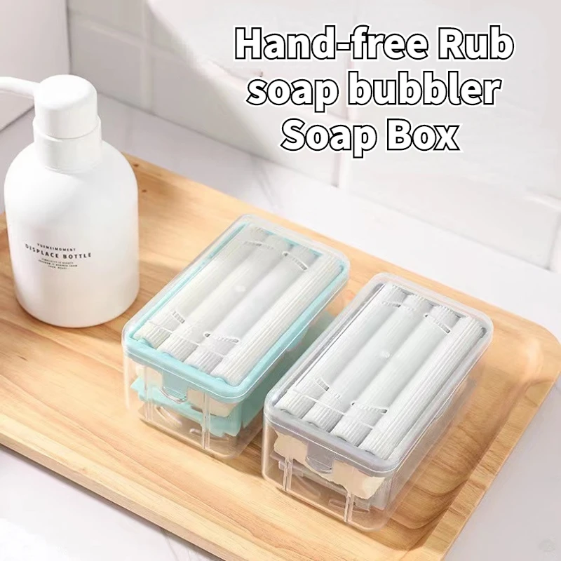 Препарат за съдове за миене на ръце, сапунен мехур, Държач за източване на сапун, Мултифункционален Контейнер за съхранение на сапун в банята и кухнята с ролки Изображение 0