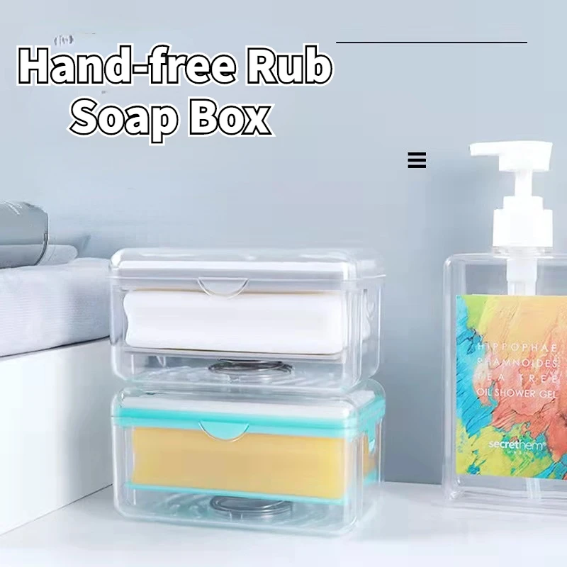 Препарат за съдове за миене на ръце, сапунен мехур, Държач за източване на сапун, Мултифункционален Контейнер за съхранение на сапун в банята и кухнята с ролки Изображение 1