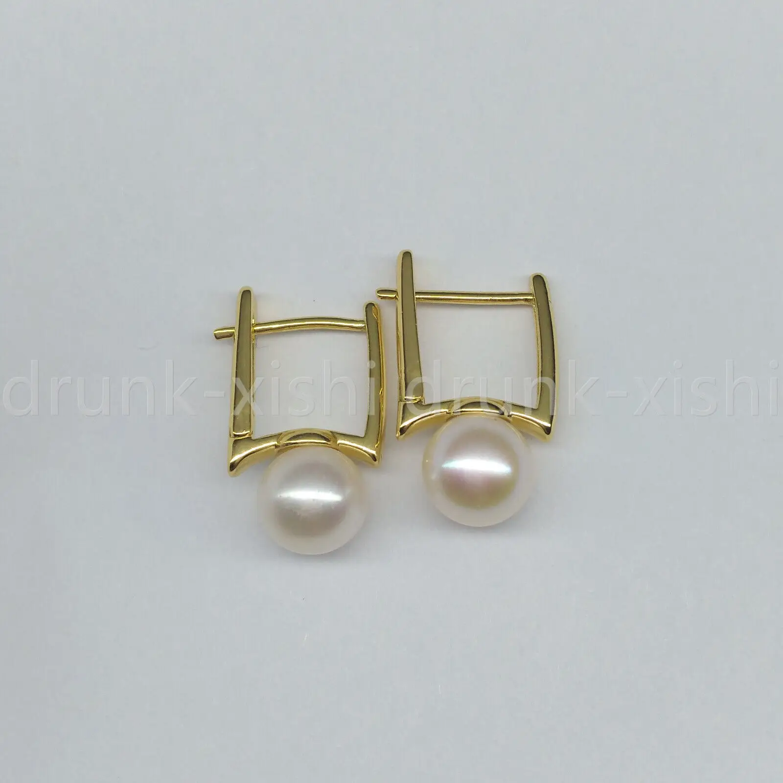 Приказно AAA + 8-9 мм Истински естествени обеци от бели перли от Южното море, идеално Кръгли обеци с истински перли, напълнена със злато 14 До Безплатна Доставка Изображение 0