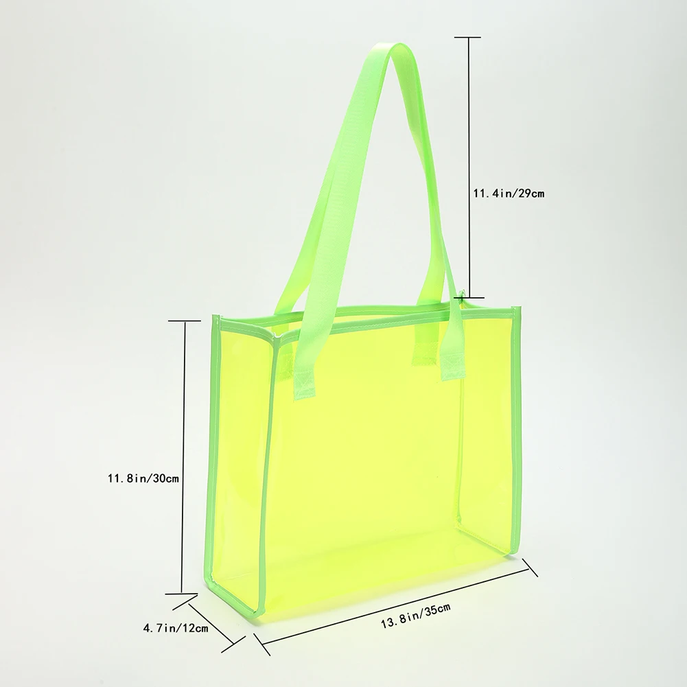 Прозрачната чанта-тоут, Прозрачни Чанти за пазаруване, Чанта През рамо, водоустойчив чанта, изработена от PVC-Голям Капацитет, Козметични Найлонови торбички Изображение 5