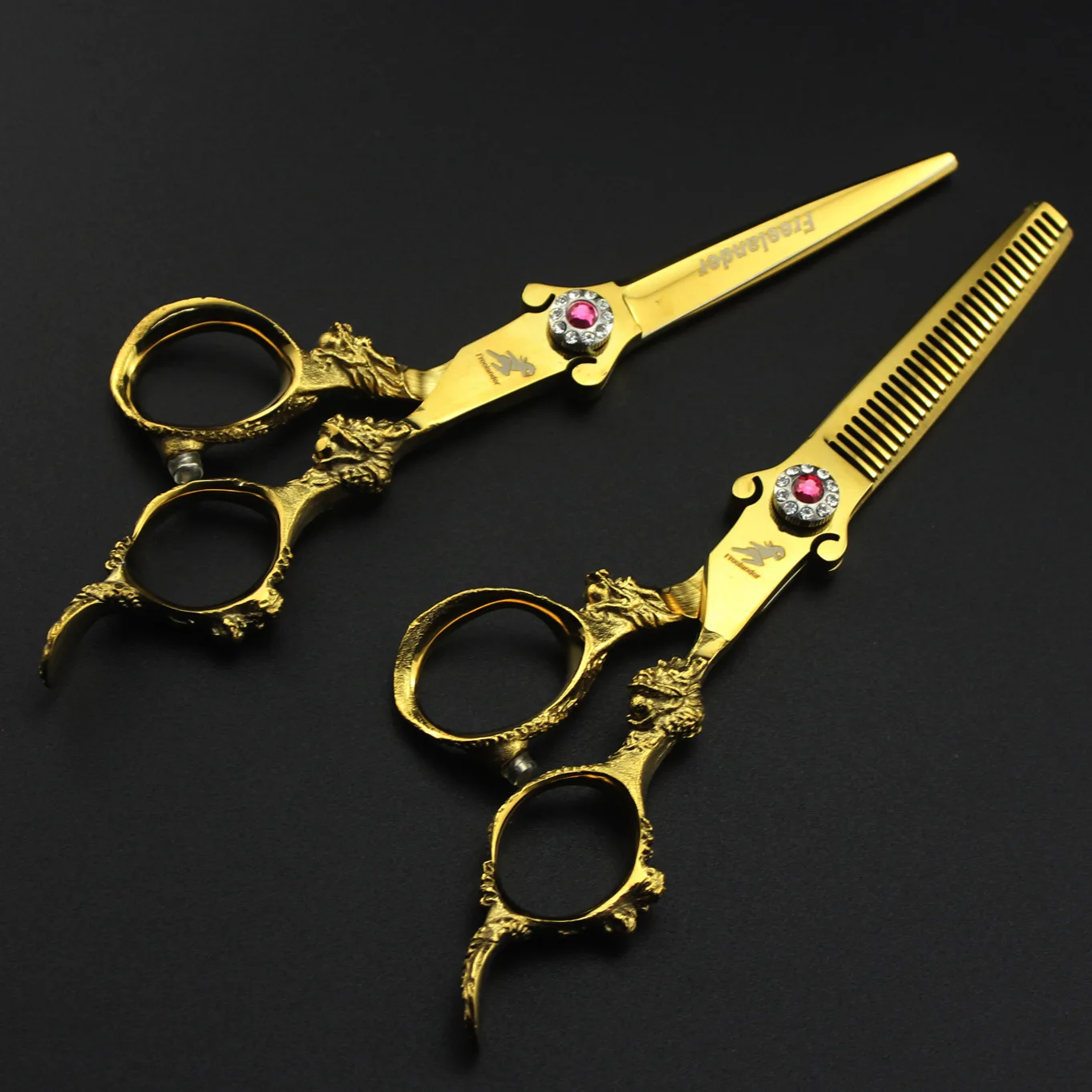 Професионален Фризьор и 6 Инча 440C Всички ножица за изтъняване на косата на Златния Дракон Фризьорски Инструменти За Рязане Салонных ножица-Комплект Изображение 3