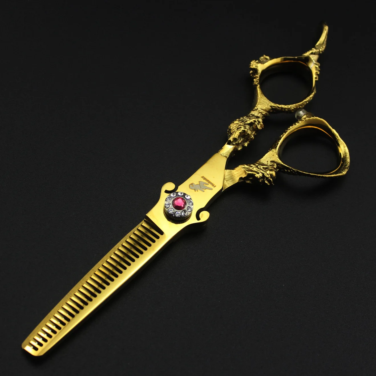 Професионален Фризьор и 6 Инча 440C Всички ножица за изтъняване на косата на Златния Дракон Фризьорски Инструменти За Рязане Салонных ножица-Комплект Изображение 5