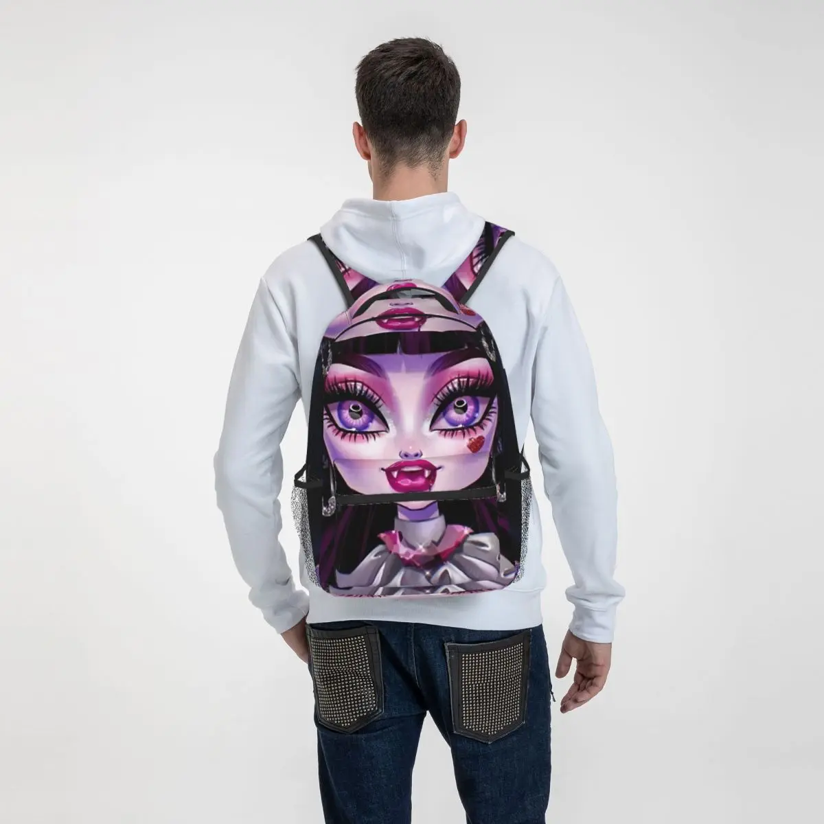 Раница Back To School Draculaura Vimpire, Училищен раница за момчета и момичета, Кукла Monster High, пътен лека раница, ежедневна чанта за лаптоп Изображение 5