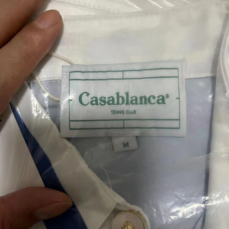 Реални снимки риза Казабланка, блузи с къс ръкав и принтом 
