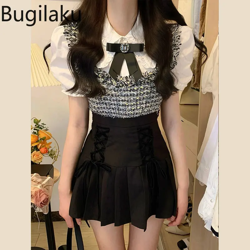 Реколта блуза Bugilaku с пищни ръкави, дамски блуза с отложным яка, обикновена сладки нежни риза, дамска мода, универсални Faldas Mujer Изображение 0