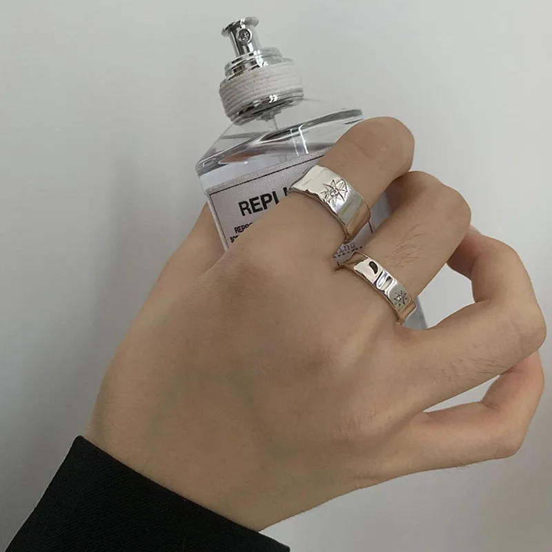 Реколта женски мъжки пръстени от неръждаема стомана, пара пънк-нередовни шорти y2k, естетически отворен пръстен, модни бижута, Безплатна Доставка Изображение 2
