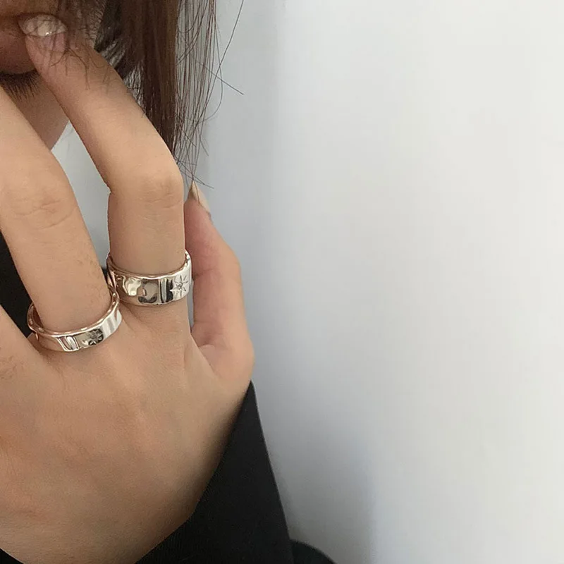 Реколта женски мъжки пръстени от неръждаема стомана, пара пънк-нередовни шорти y2k, естетически отворен пръстен, модни бижута, Безплатна Доставка Изображение 3