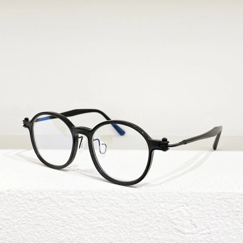 Реколта кръгли очила за късогледство, очила титанов рамки, Очила за късогледство, дамски рамки за очила за мъже, очила с защита от синя светлина Изображение 3