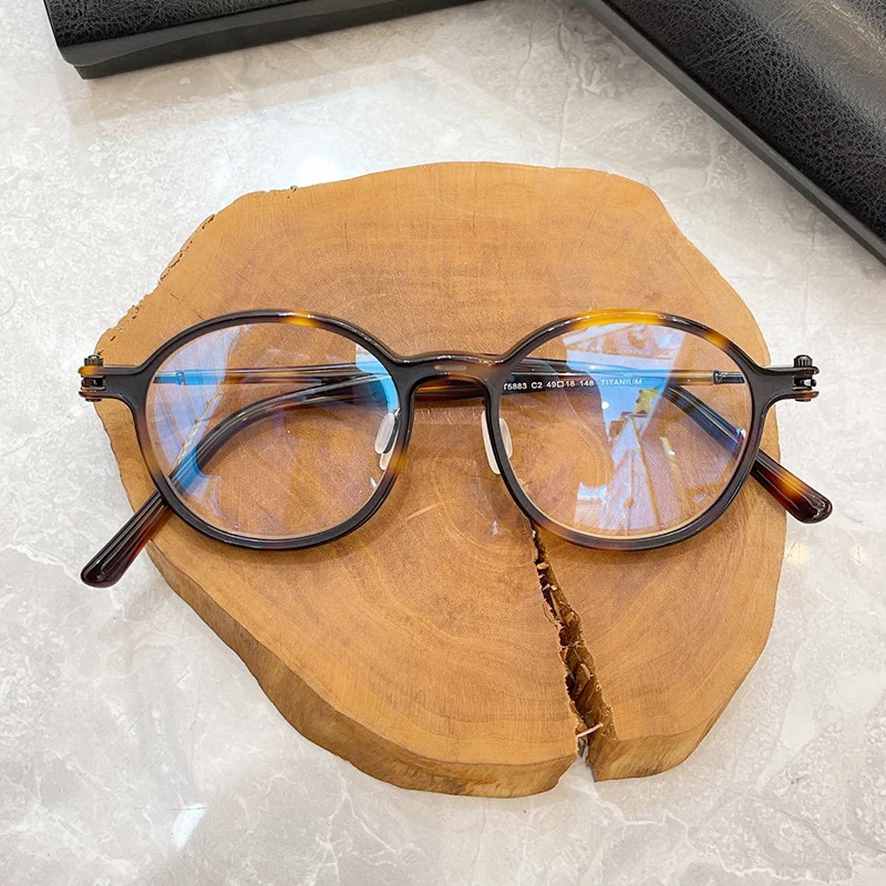 Реколта кръгли очила за късогледство, очила титанов рамки, Очила за късогледство, дамски рамки за очила за мъже, очила с защита от синя светлина Изображение 4