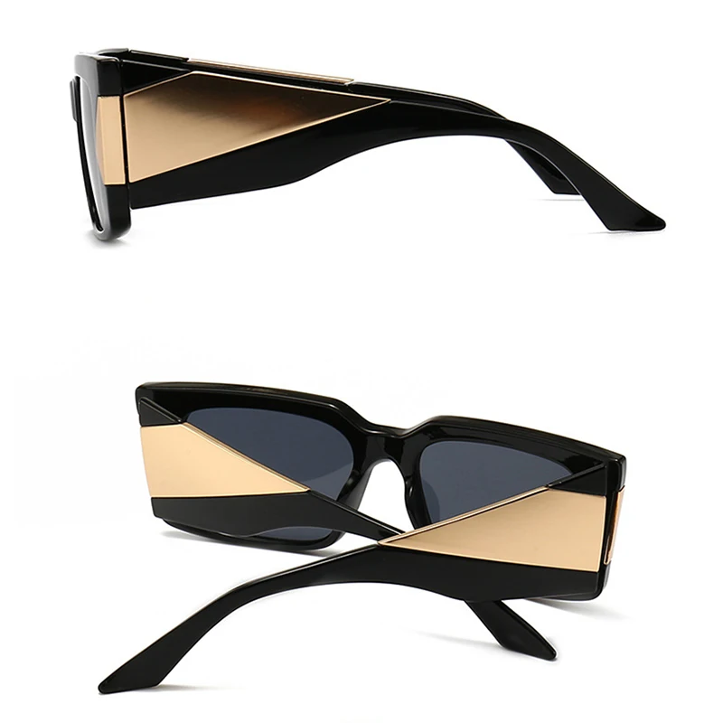 Реколта луксозни маркови дизайнерски слънчеви очила в голяма рамка, Елегантност, Лукс, Модни квадратни слънчеви очила с големи размери, дамски Мъжки Унисекс слънчеви очила Изображение 5