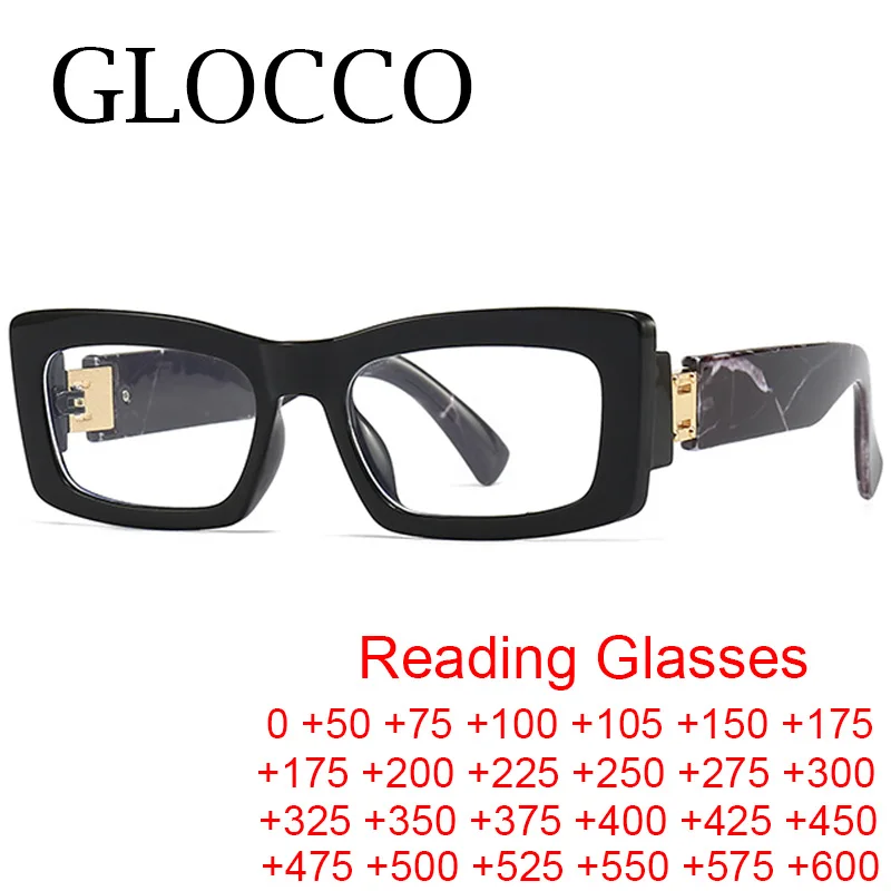 Реколта черни правоъгълни очила за четене, дамски Маркови дизайнерски модни квадратни очила цвят карамел, Рамки за очила с защита от Синя Светлина Изображение 0