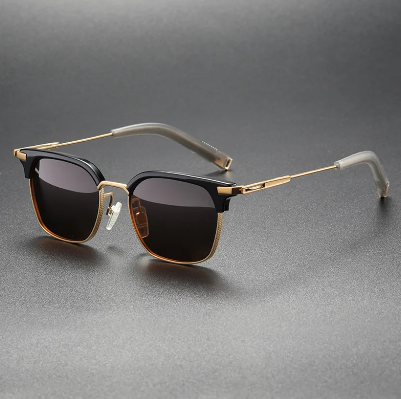 Ретро Поляризирани Слънчеви очила в Рамка от чист титан, мъжки слънчеви очила най-високо качество UV400, Слънчеви Очила за шофиране на открито, женски Изображение 0