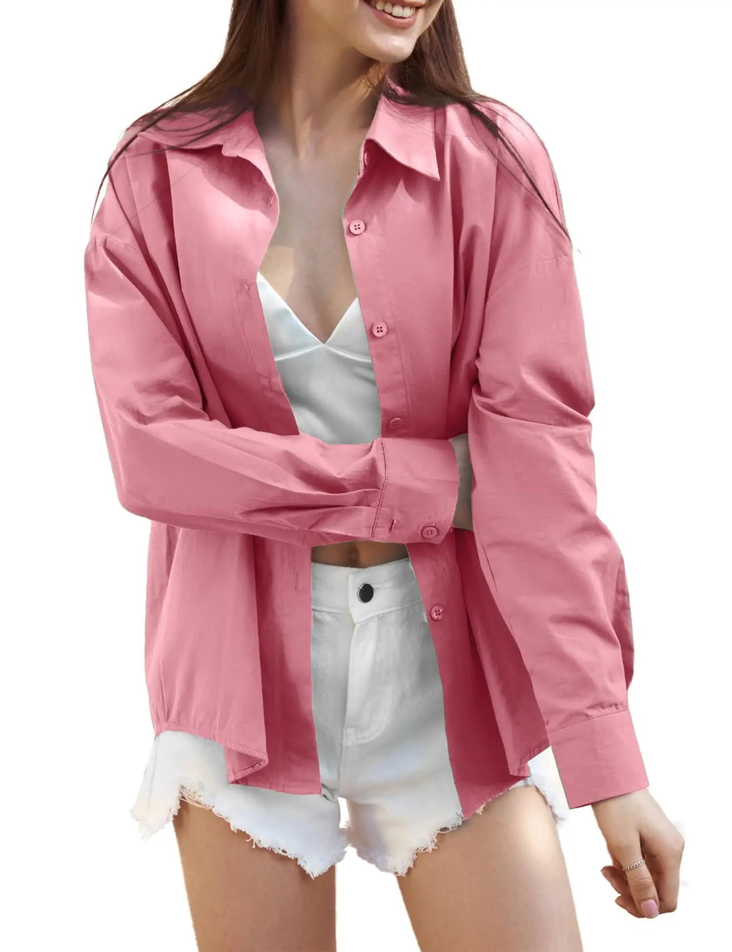 Розовата Мода на Женската риза с дълги ръкави, Ежедневни риза, Дамска Елегантна Блуза Големи Размери, Дамски дрехи, 5XL Изображение 2