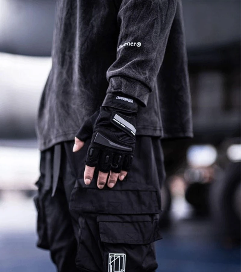 ръкавици killwinner за ръце, наполовина пълна с аксесоари за облекло на пръст ninjawear външни светлоотразителни елементи Изображение 0