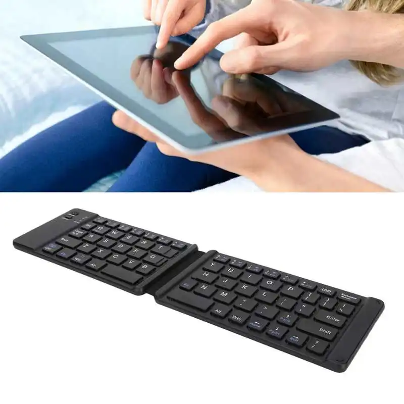 Сгъваема клавиатура с безжична интернет 10 ч в режим на дълго чакане, акумулаторна джобен размер Сгъваема преносима безжична клавиатура за лаптоп Изображение 2