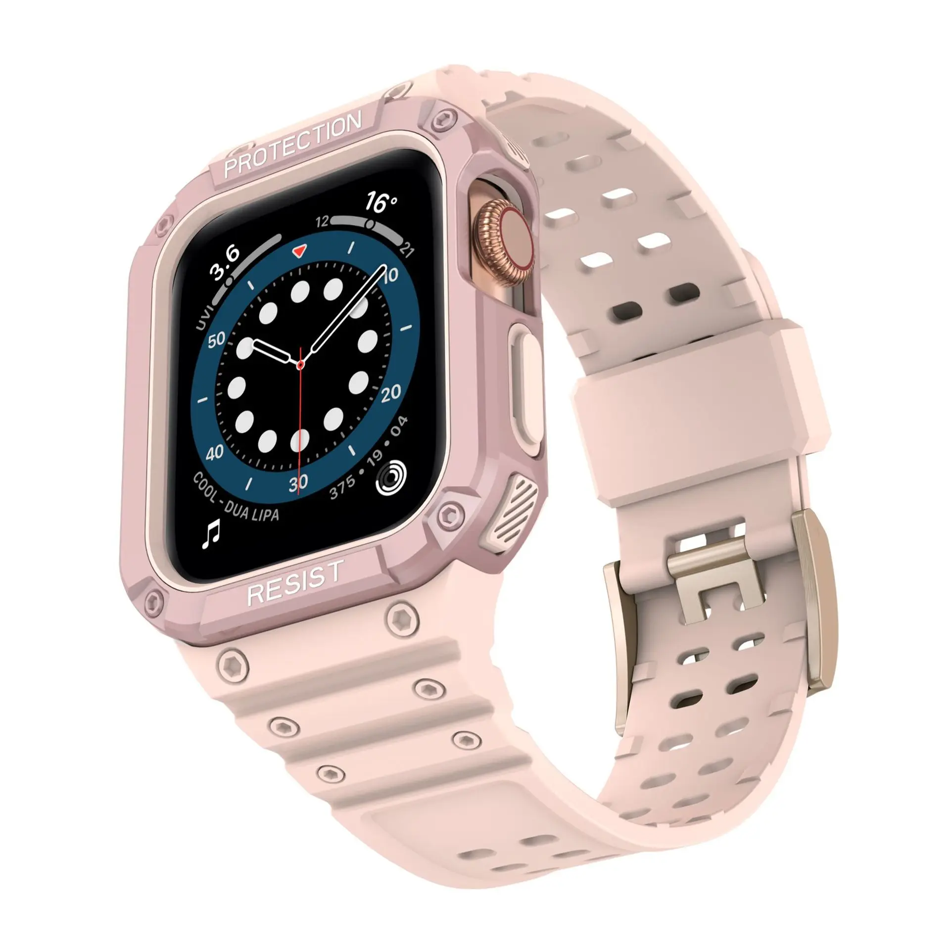 Силиконов Ремък за Apple Watch 7 SE 6/5/4/3 Band iwatch 38 40 41 мм/42 44 45 мм Младежки Спортен Сеизмичен гривна със защита от падане Изображение 3