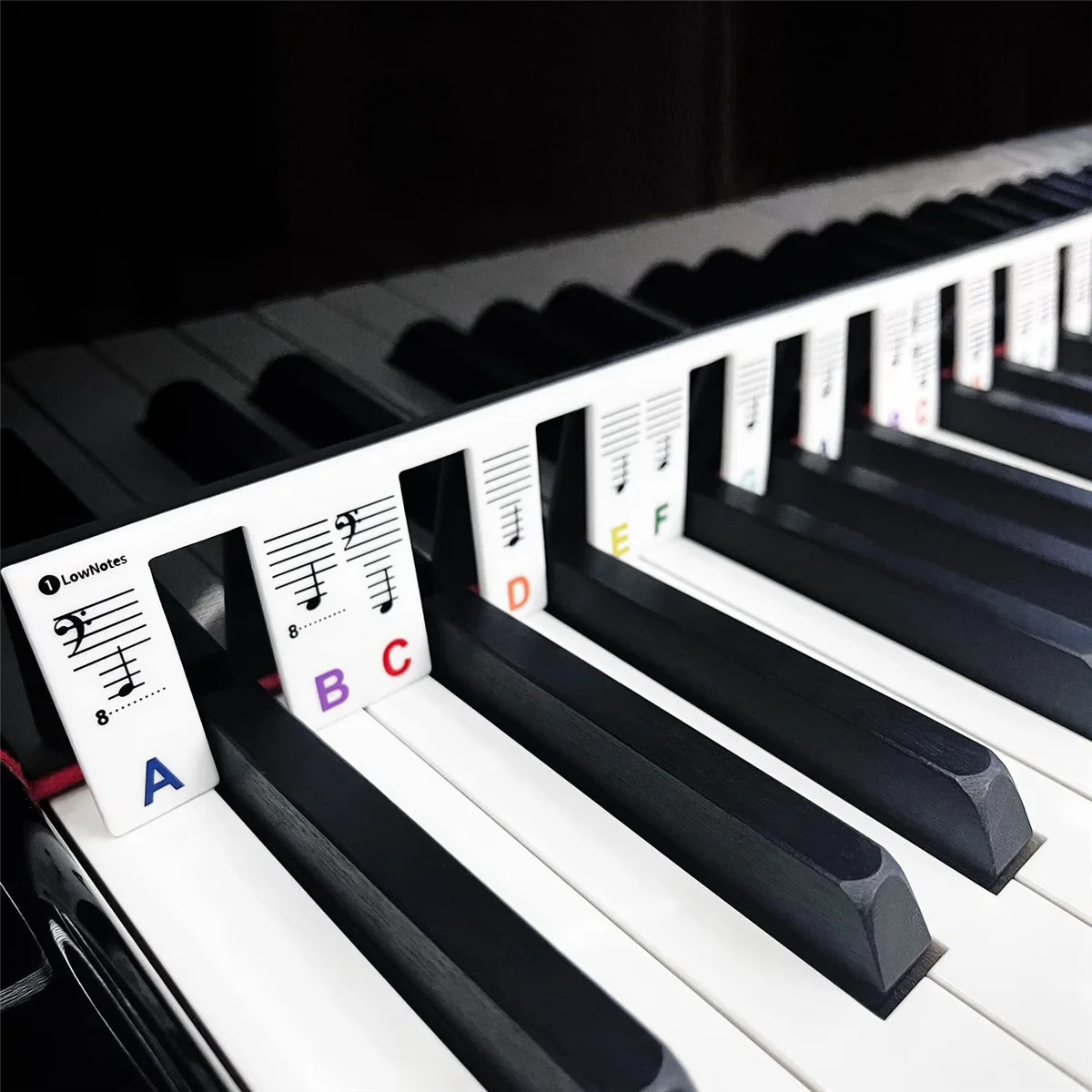 Силиконов стикер на клавиатурата на пиано, за начинаещи, детски сменяеми етикети върху клавишите на пианото в реален размер с 88 клавиша (многоцветни) Изображение 0